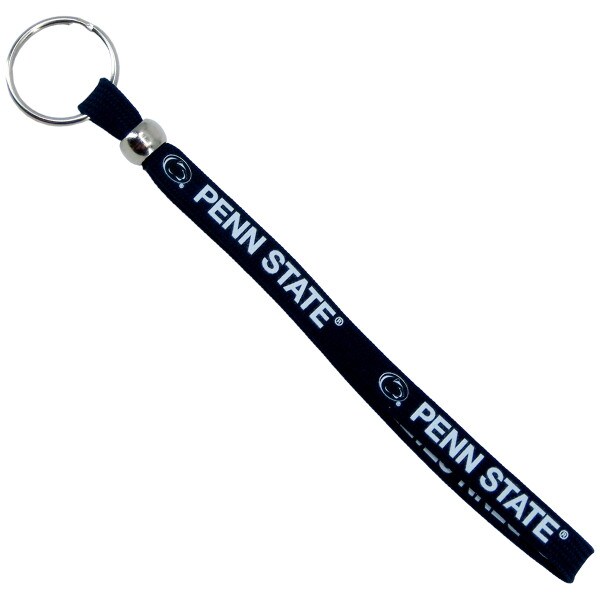 navy shoelace wristlet with repeating Penn State and Athletic Logo